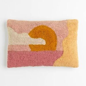 H&M Colorful Tufted Pillow with Sun Design